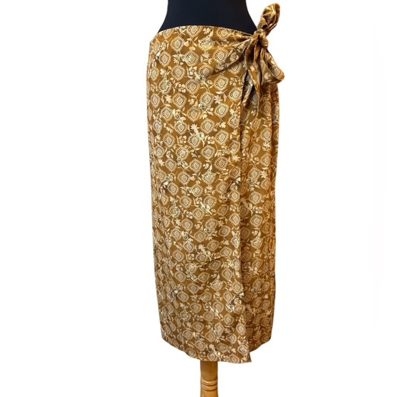 Vintage Janique Gold Patterned Wrap Skirt - Picture 7 of 12